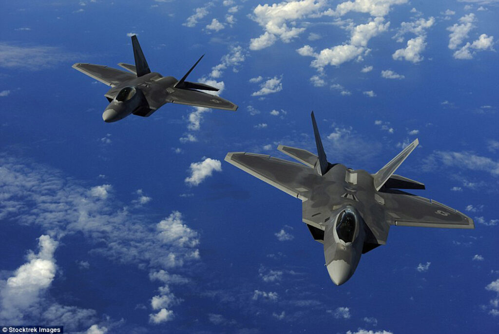 US Air Force Plane Hilariously Trolls Russia Near Military Base F22 Fighter Jets